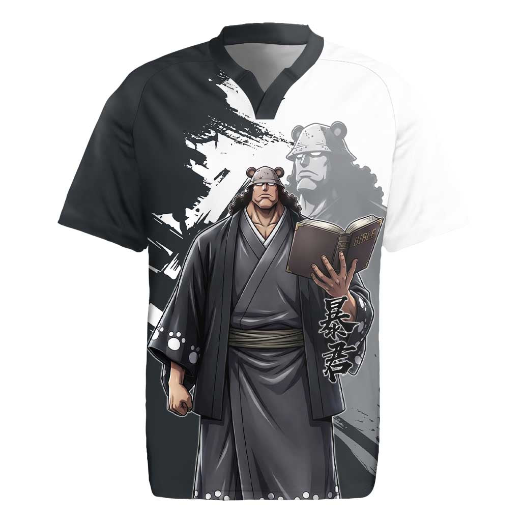 Bartholomew Kuma One Piece Rugby Jersey Revolutionary Ink Wash Anime