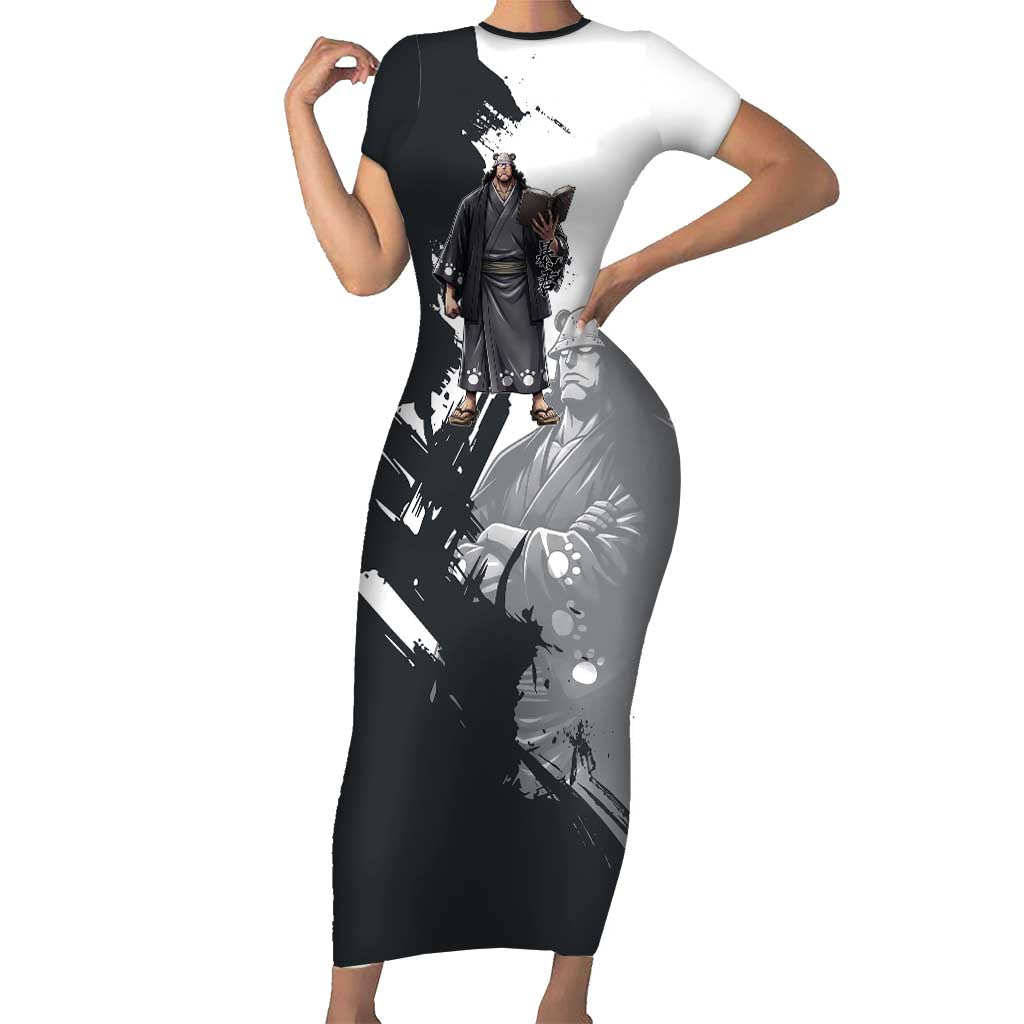 Bartholomew Kuma One Piece Short Sleeve Bodycon Dress Revolutionary Ink Wash Anime