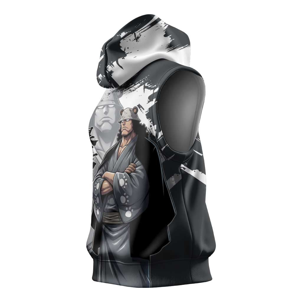 Bartholomew Kuma One Piece Sleeveless Hoodie Revolutionary Ink Wash Anime