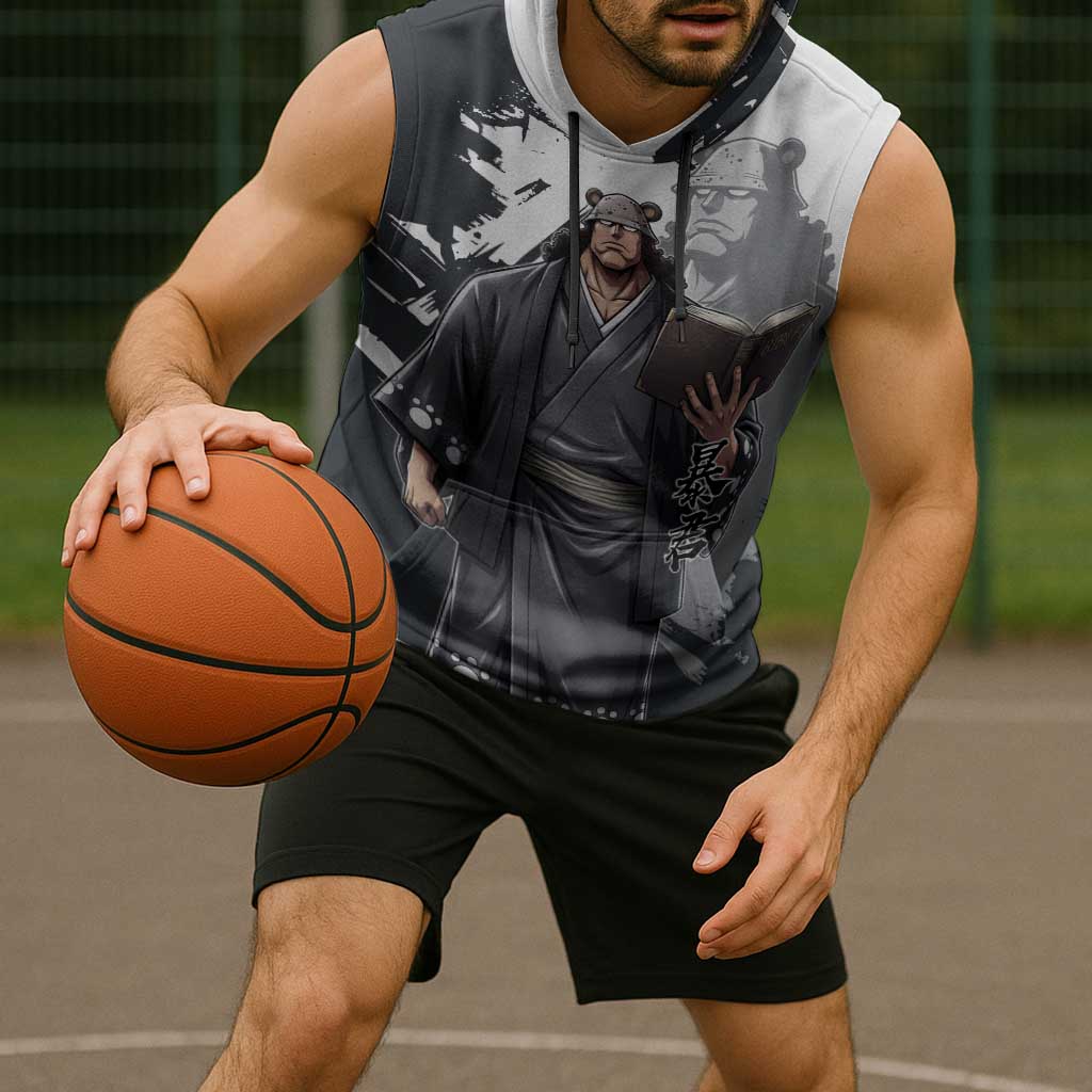 Bartholomew Kuma One Piece Sleeveless Hoodie Revolutionary Ink Wash Anime