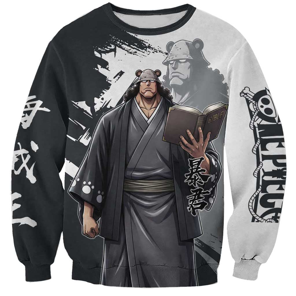 Bartholomew Kuma One Piece Sweatshirt Revolutionary Ink Wash Anime