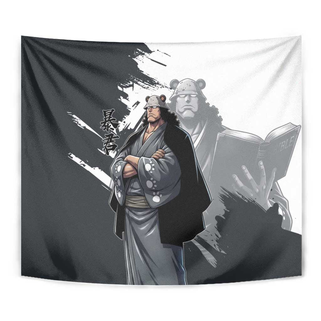 Bartholomew Kuma One Piece Tapestry Revolutionary Ink Wash Anime