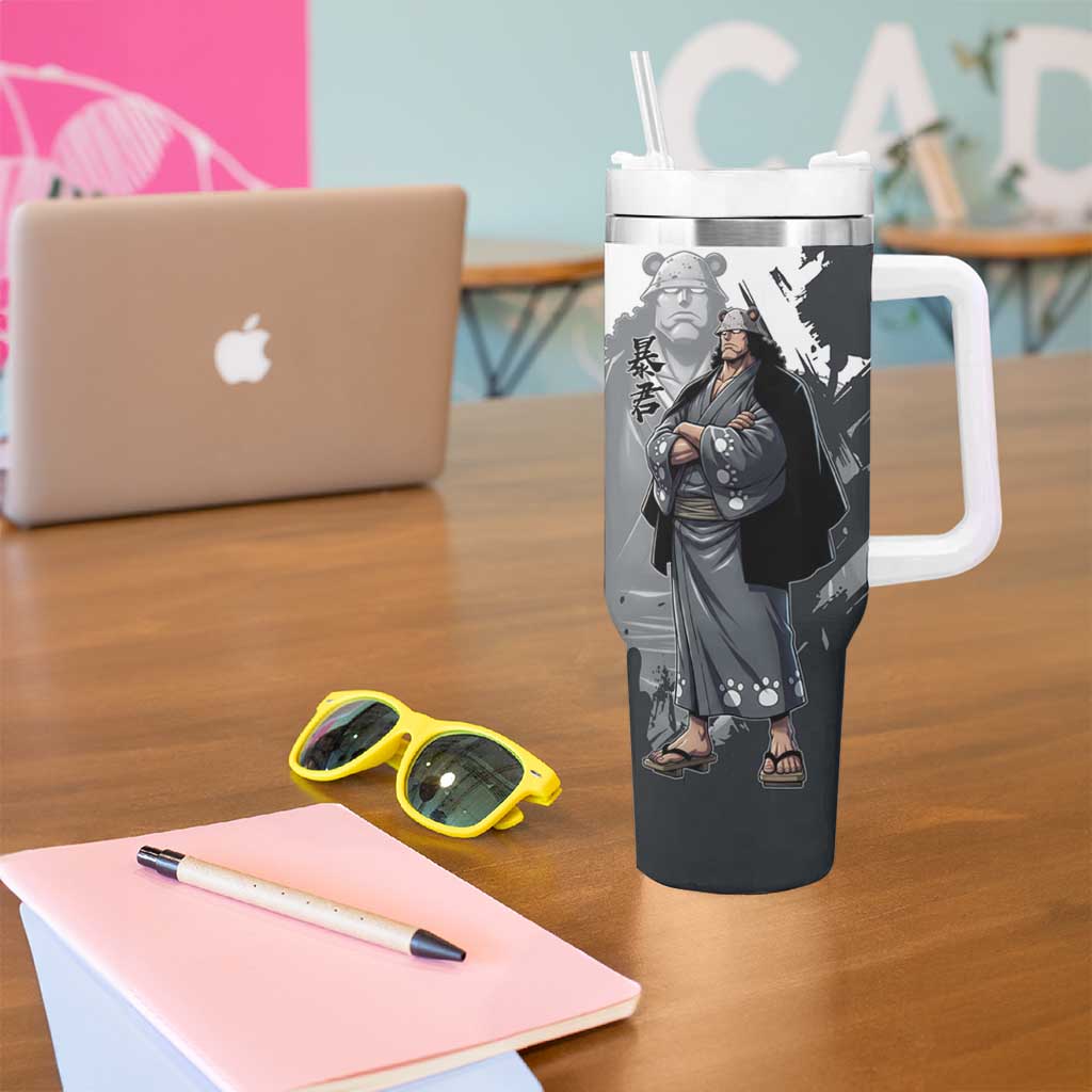 Bartholomew Kuma One Piece Tumbler With Handle Revolutionary Ink Wash Anime