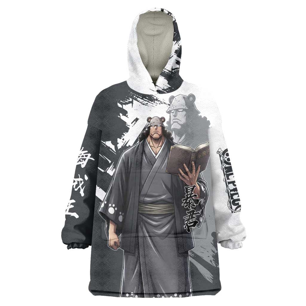 Bartholomew Kuma One Piece Wearable Blanket Hoodie Revolutionary Ink Wash Anime