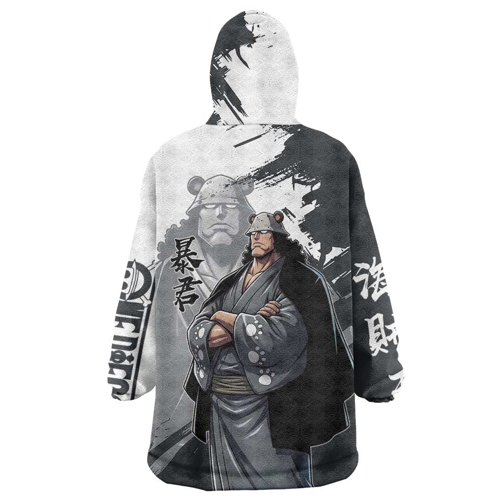 Bartholomew Kuma One Piece Wearable Blanket Hoodie Revolutionary Ink Wash Anime