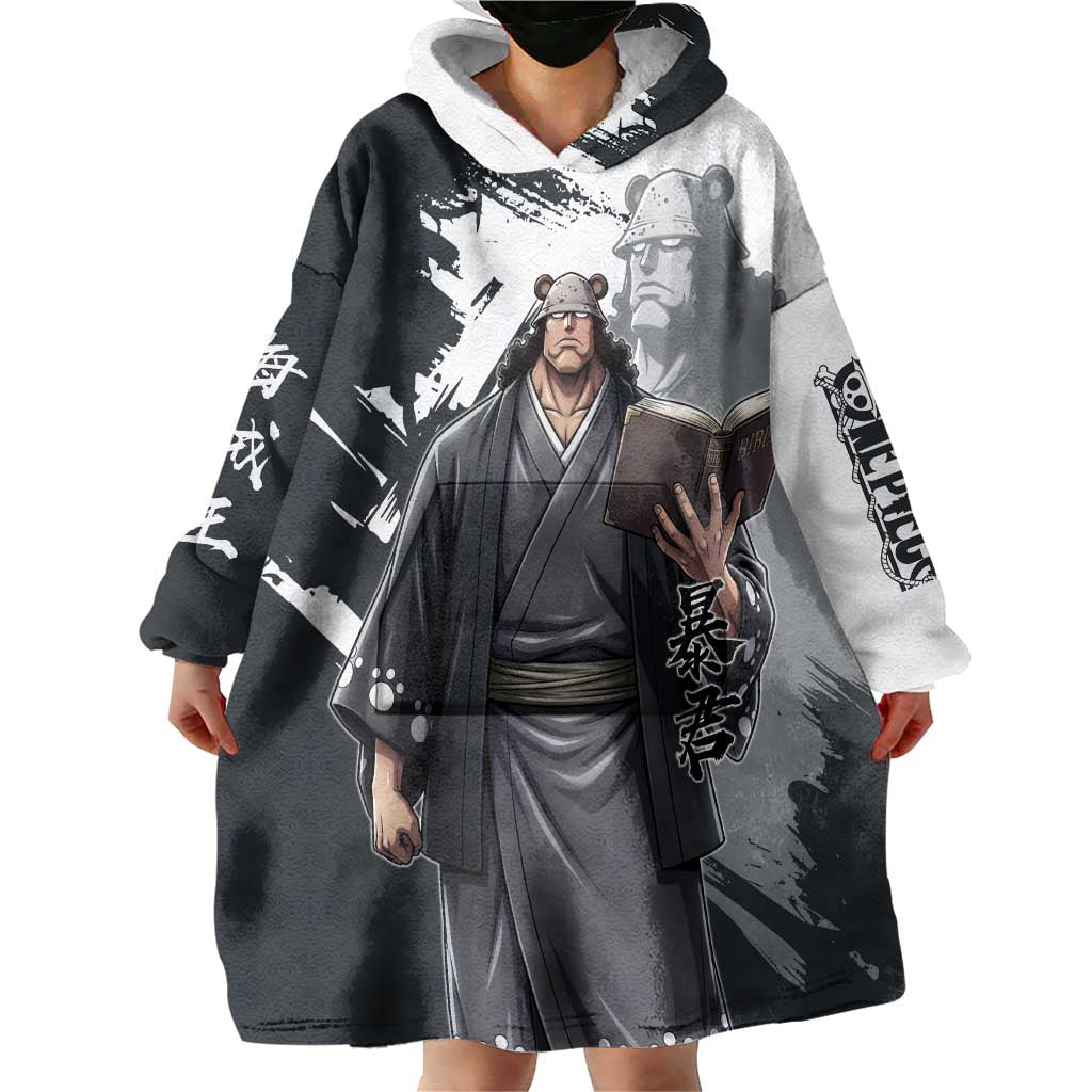 Bartholomew Kuma One Piece Wearable Blanket Hoodie Revolutionary Ink Wash Anime