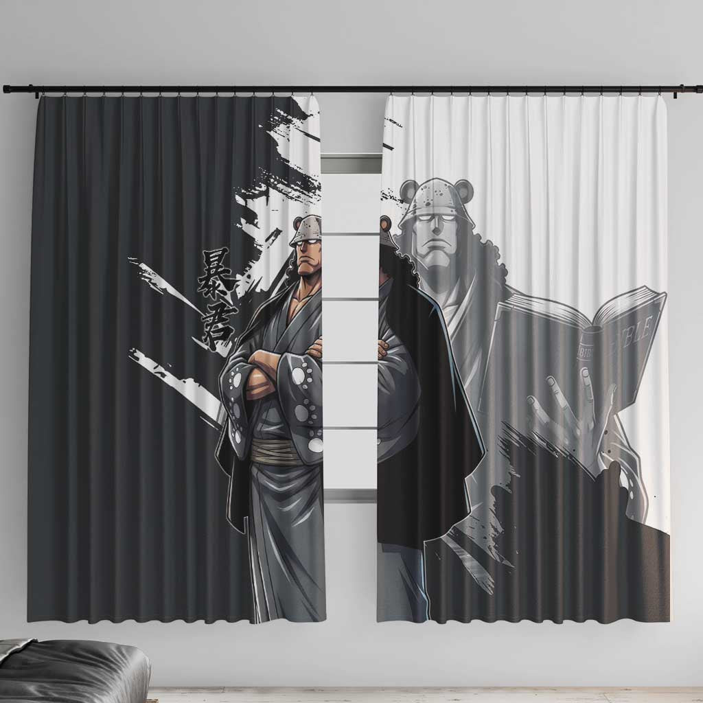 Bartholomew Kuma One Piece Window Curtain Revolutionary Ink Wash Anime