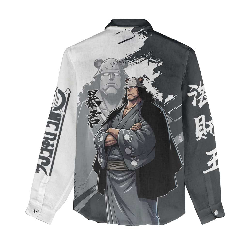 Bartholomew Kuma One Piece Women Casual Shirt Revolutionary Ink Wash Anime