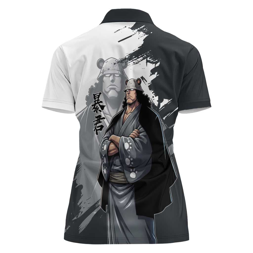 Bartholomew Kuma One Piece Women Polo Shirt Revolutionary Ink Wash Anime
