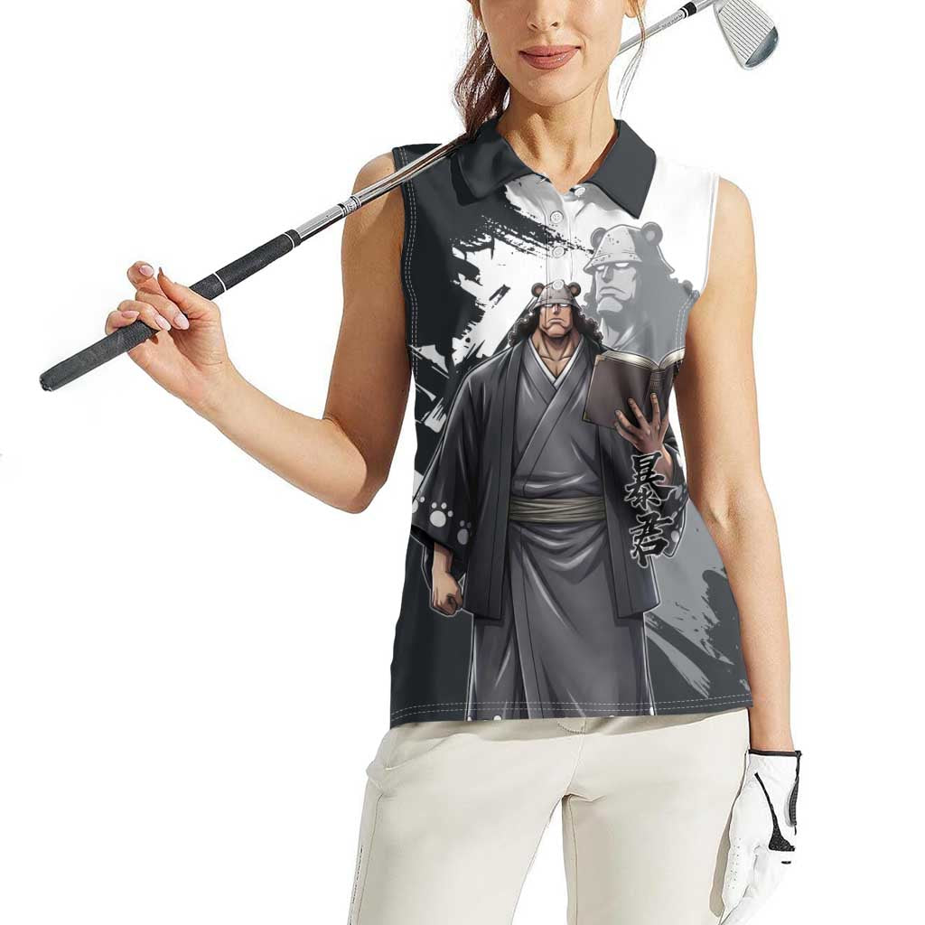 Bartholomew Kuma One Piece Women Sleeveless Polo Shirt Revolutionary Ink Wash Anime