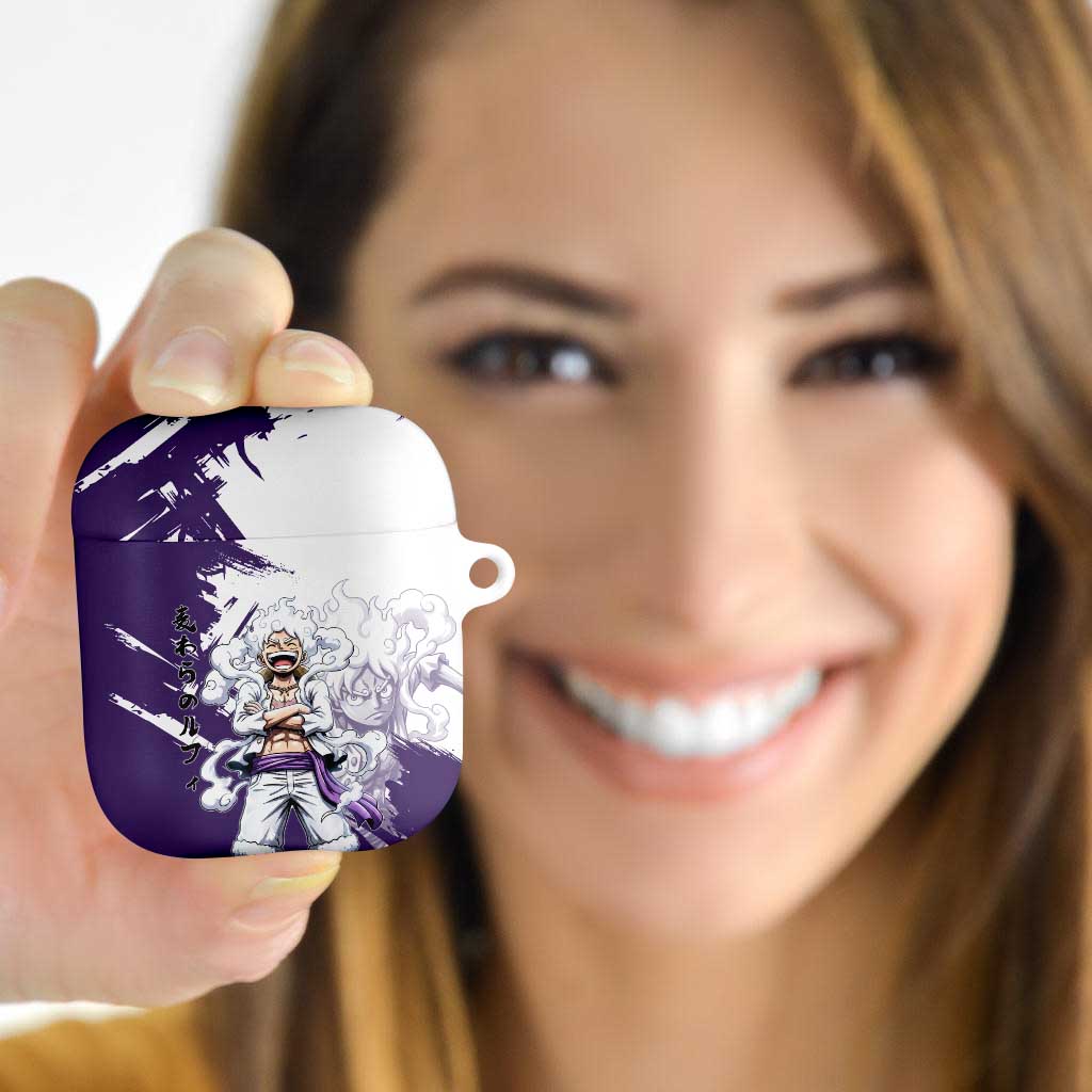 Luffy Gear 5 Anime AirPods Case One Piece Ink Splash Graphic