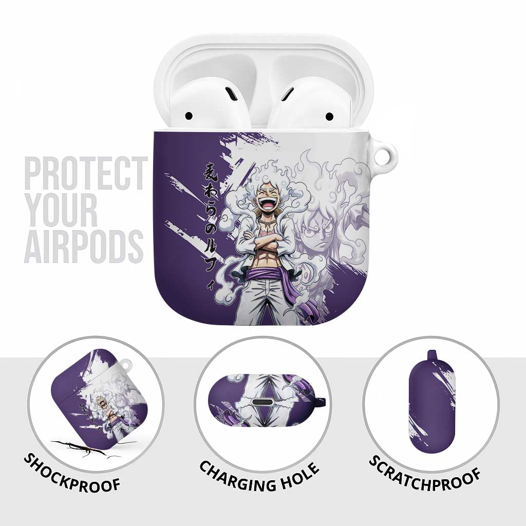 Luffy Gear 5 Anime AirPods Case One Piece Ink Splash Graphic