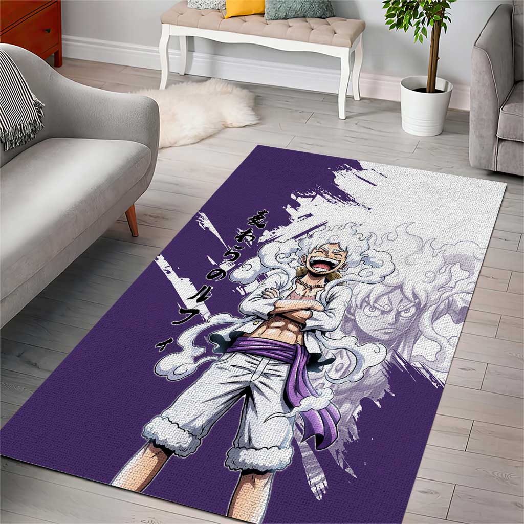 Luffy Gear 5 Anime Area Rug One Piece Ink Splash Graphic