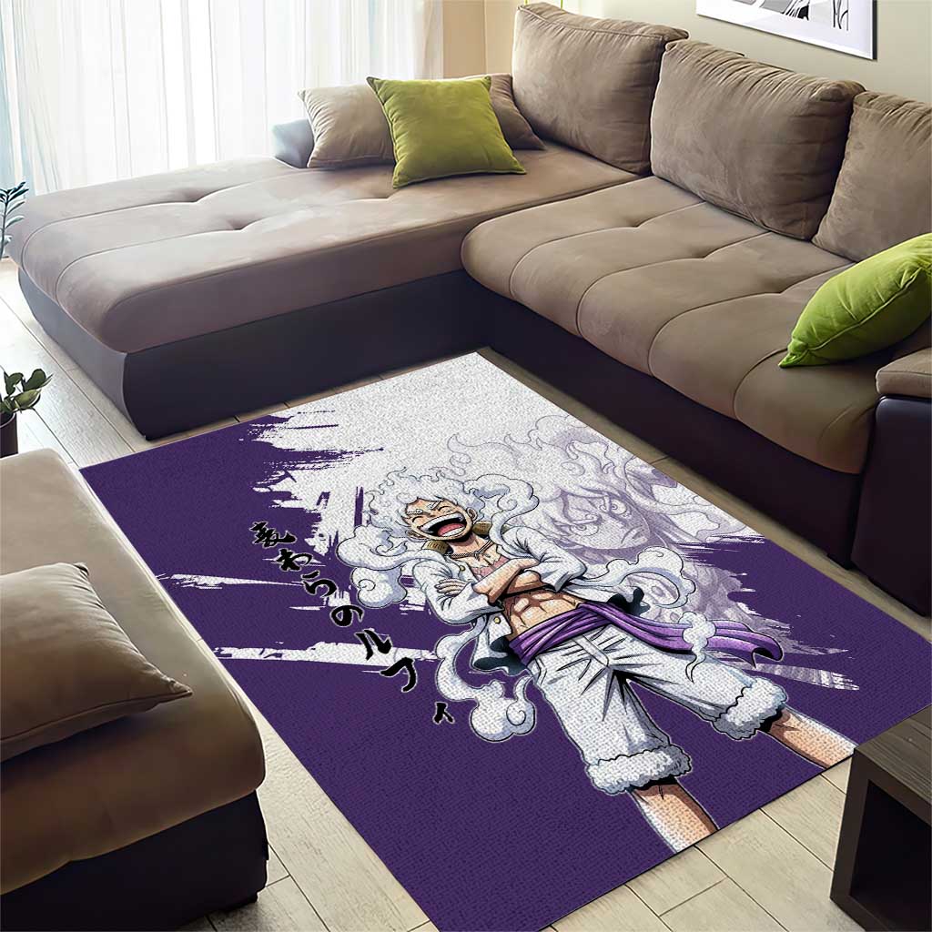 Luffy Gear 5 Anime Area Rug One Piece Ink Splash Graphic