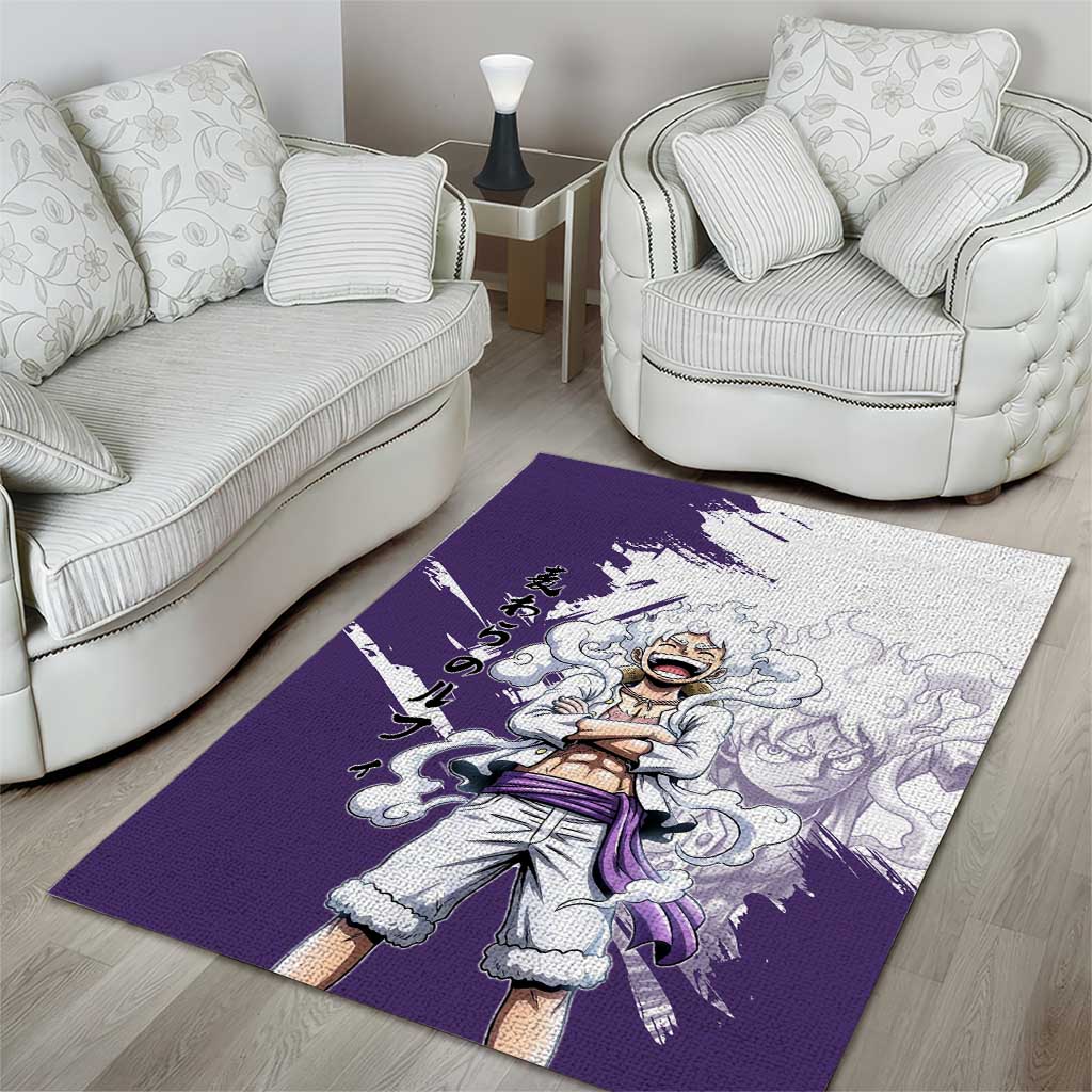 Luffy Gear 5 Anime Area Rug One Piece Ink Splash Graphic