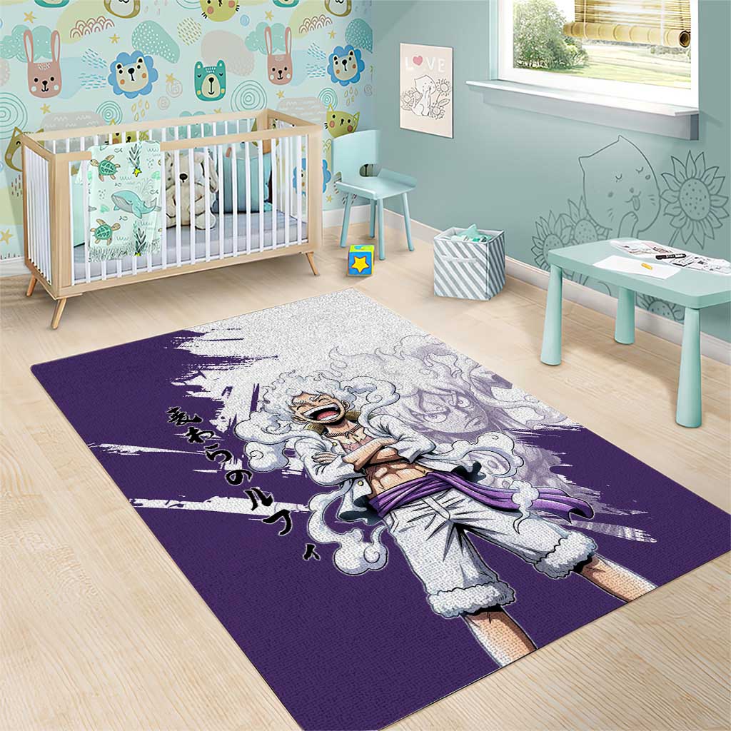 Luffy Gear 5 Anime Area Rug One Piece Ink Splash Graphic