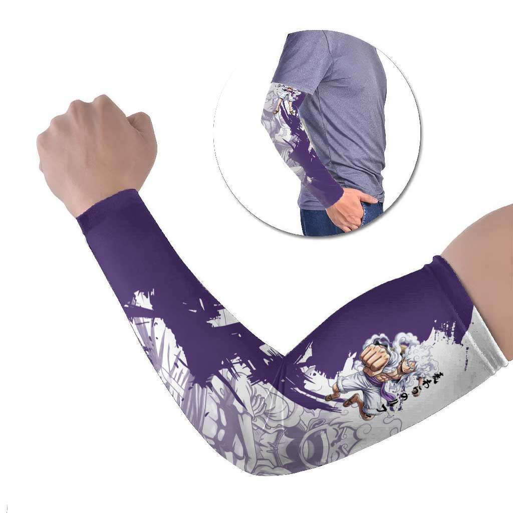 Luffy Gear 5 Anime Arm Sleeves One Piece Ink Splash Graphic