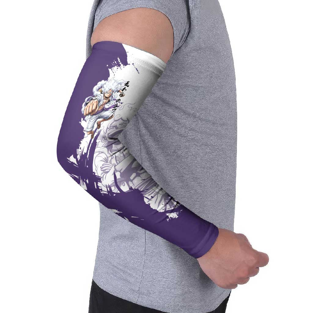 Luffy Gear 5 Anime Arm Sleeves One Piece Ink Splash Graphic