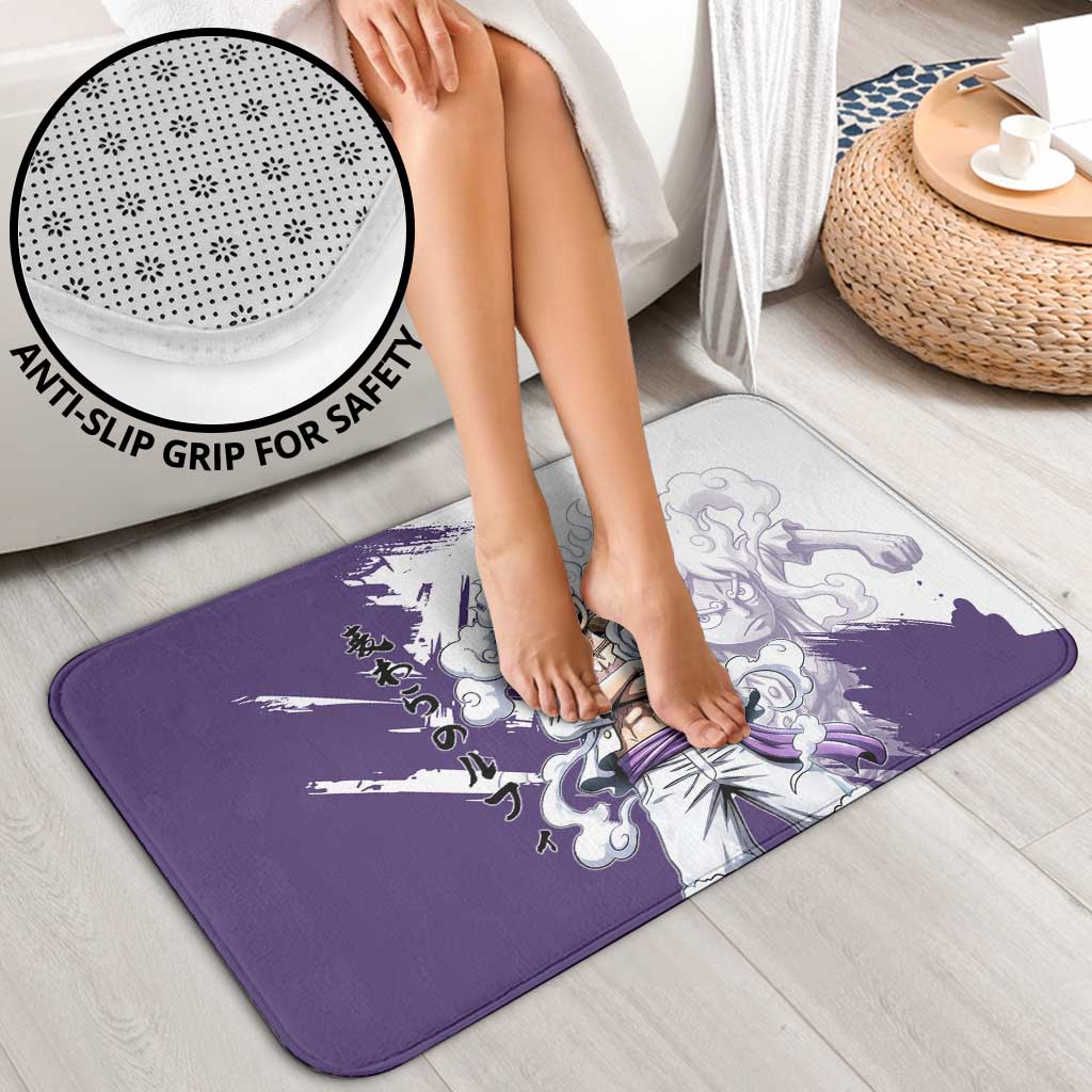 Luffy Gear 5 Anime Bathroom Set One Piece Ink Splash Graphic