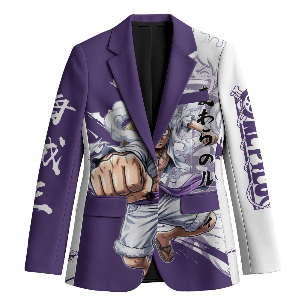 Luffy Gear 5 Anime Blazer One Piece Ink Splash Graphic