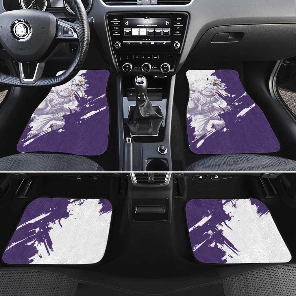 Luffy Gear 5 Anime Car Mats One Piece Ink Splash Graphic