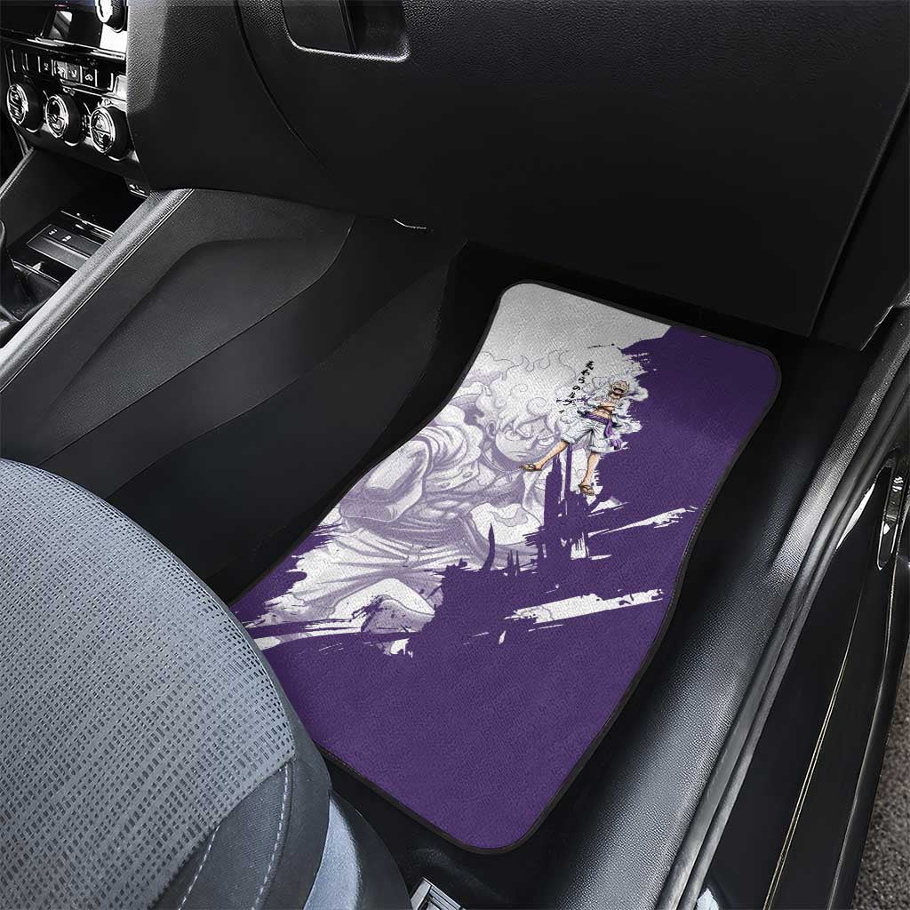 Luffy Gear 5 Anime Car Mats One Piece Ink Splash Graphic