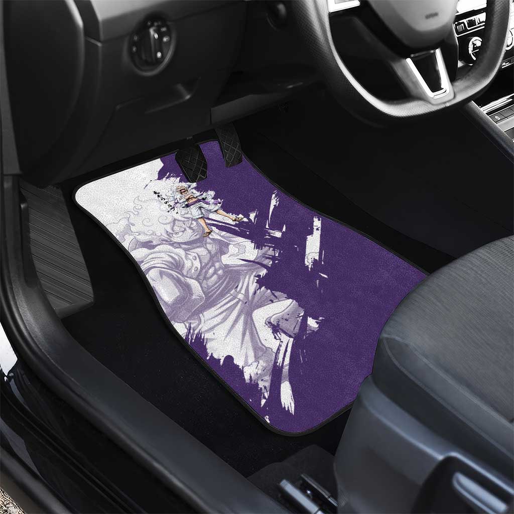 Luffy Gear 5 Anime Car Mats One Piece Ink Splash Graphic