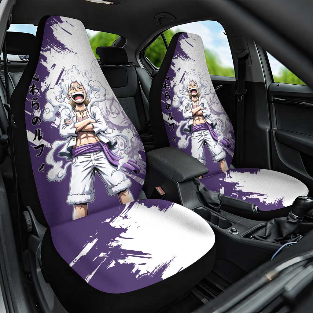 Luffy Gear 5 Anime Car Seat Cover One Piece Ink Splash Graphic