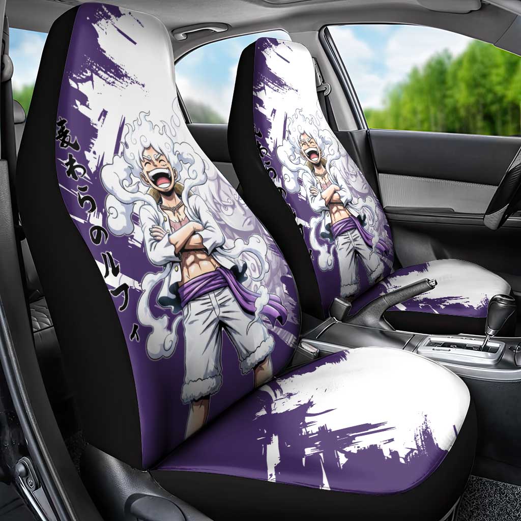 Luffy Gear 5 Anime Car Seat Cover One Piece Ink Splash Graphic