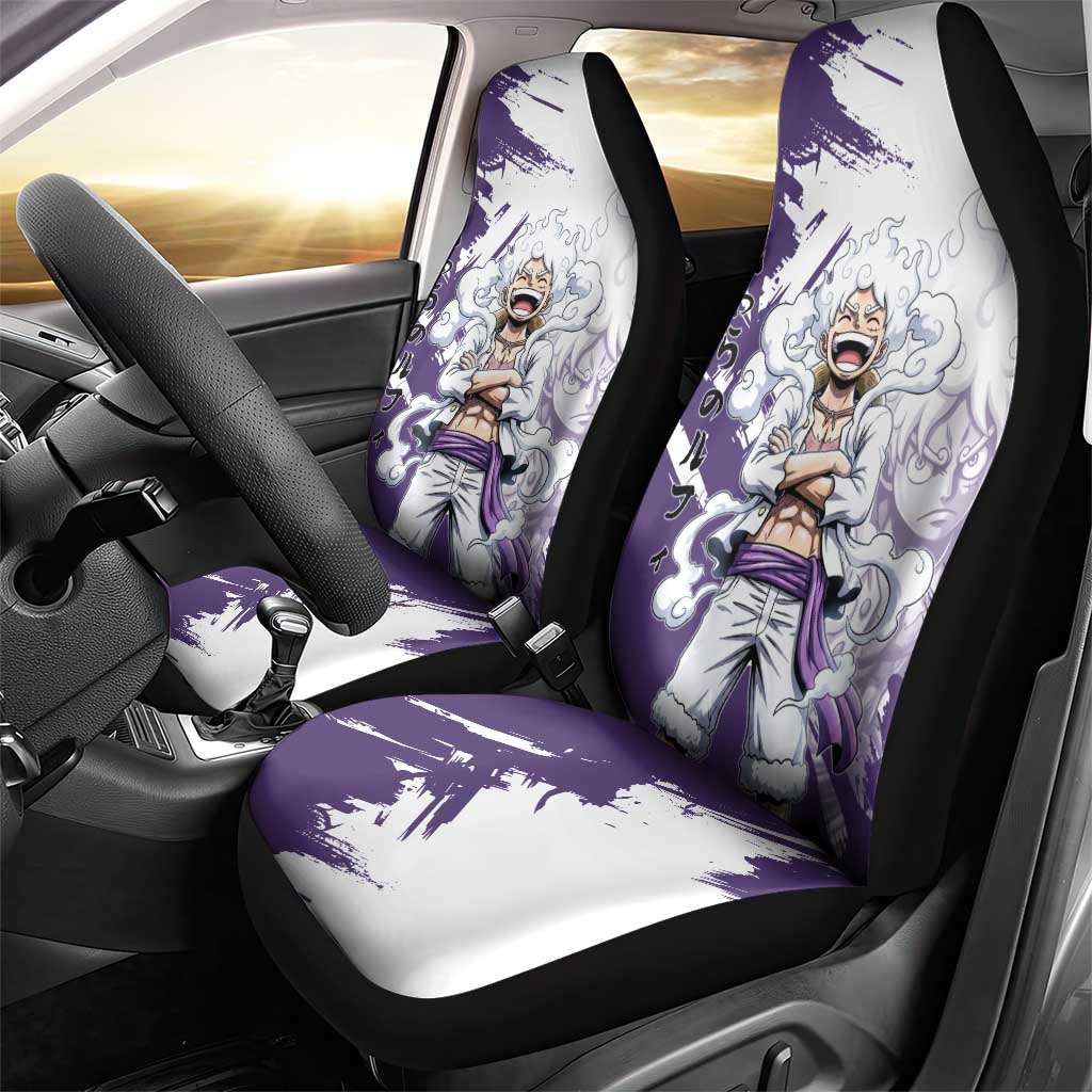 Luffy Gear 5 Anime Car Seat Cover One Piece Ink Splash Graphic