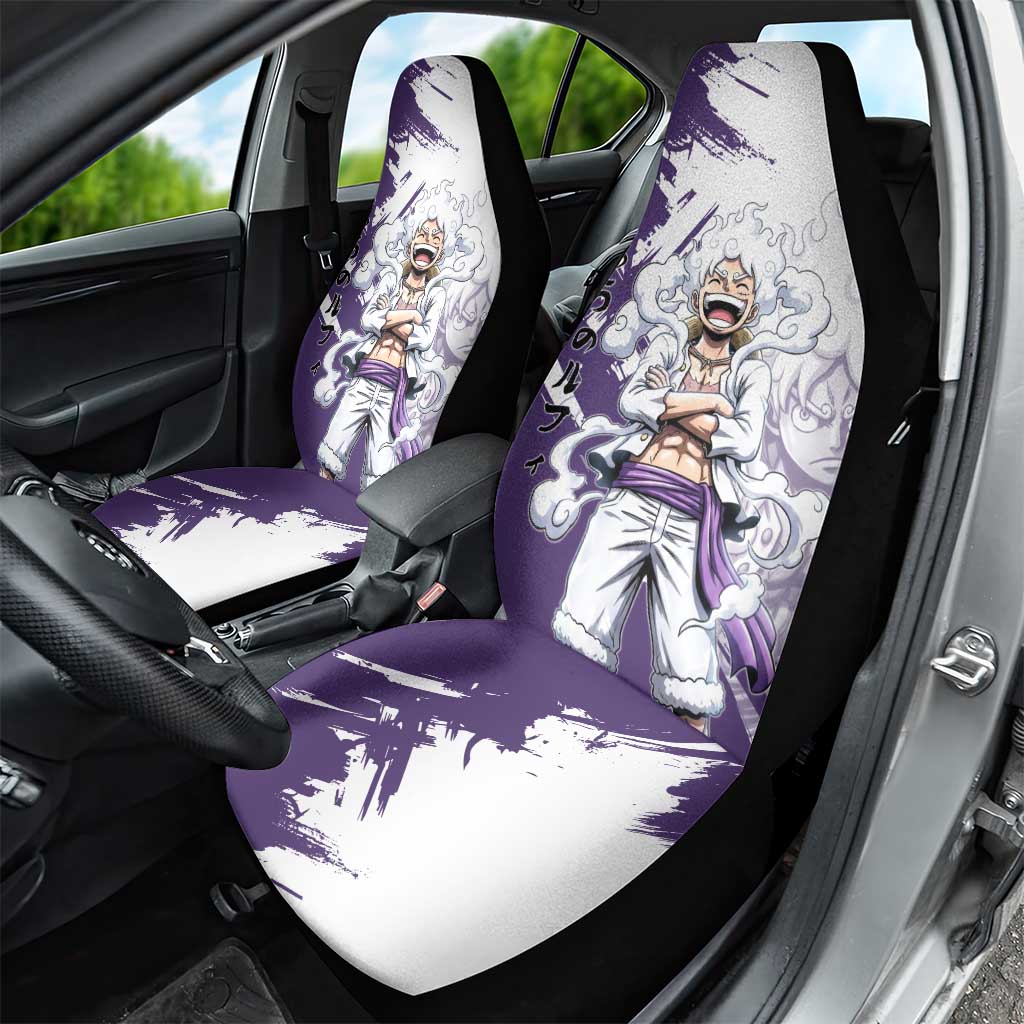 Luffy Gear 5 Anime Car Seat Cover One Piece Ink Splash Graphic