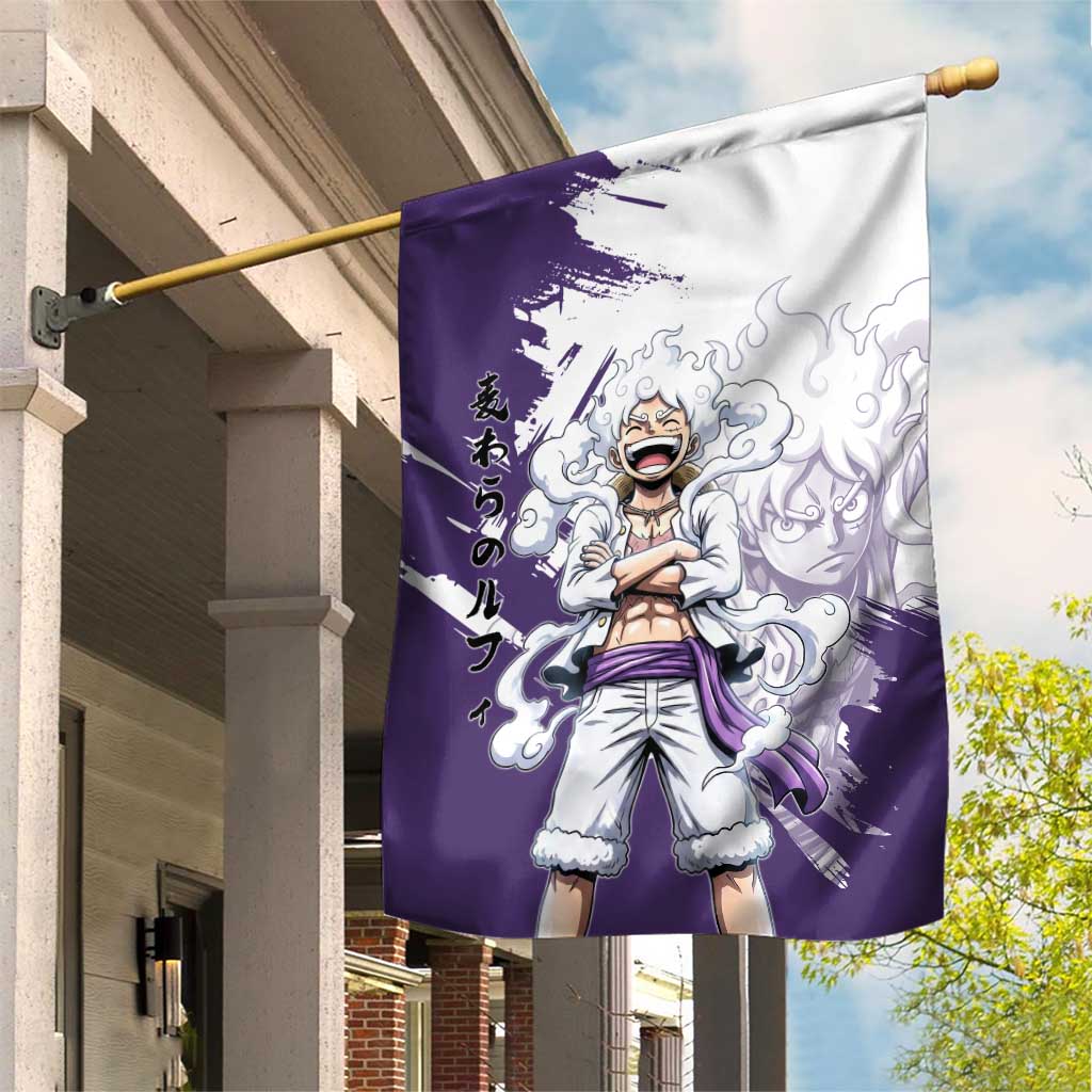 Luffy Gear 5 Anime Garden Flag One Piece Ink Splash Graphic