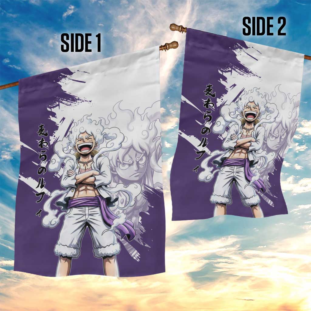 Luffy Gear 5 Anime Garden Flag One Piece Ink Splash Graphic