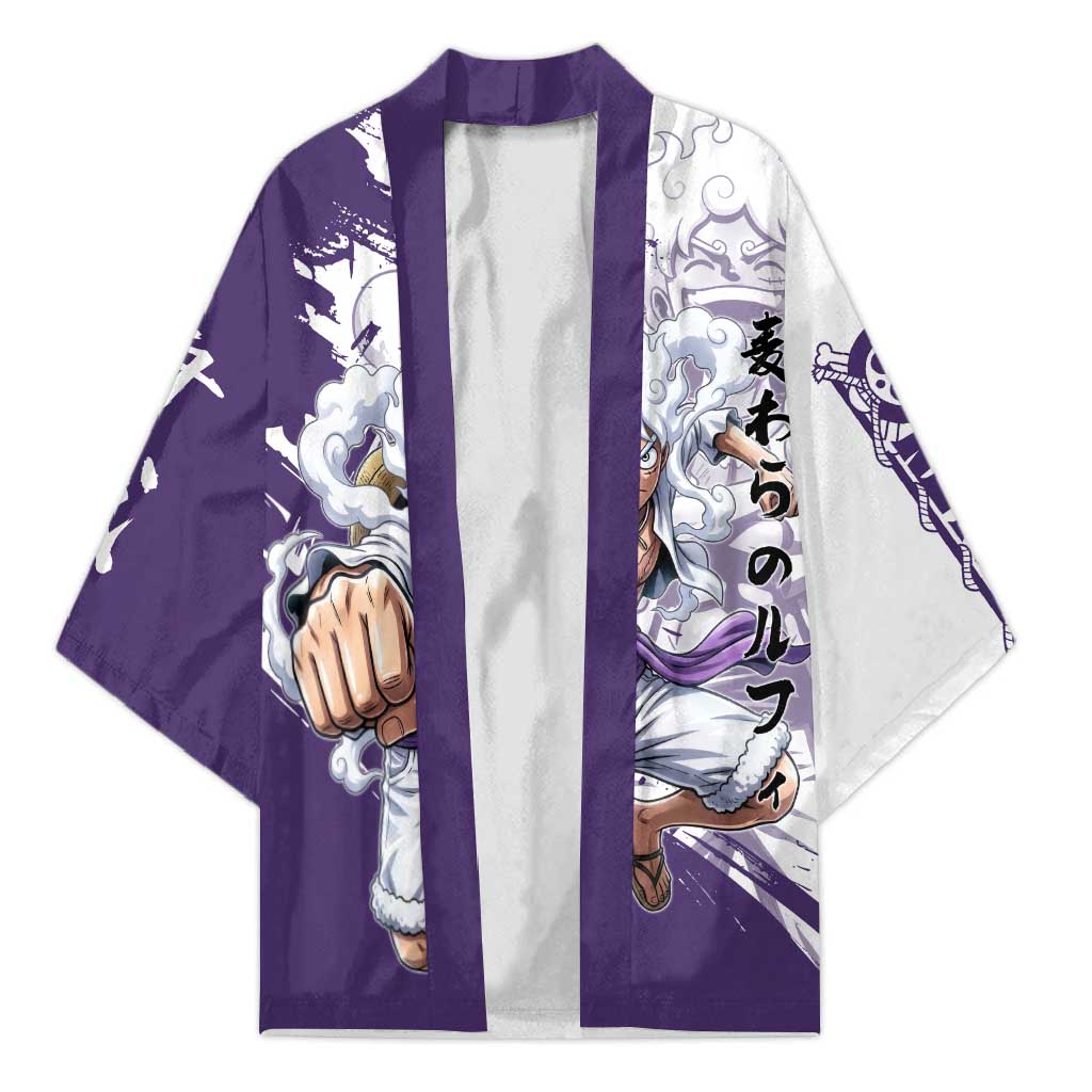 Luffy Gear 5 Anime Kimono One Piece Ink Splash Graphic