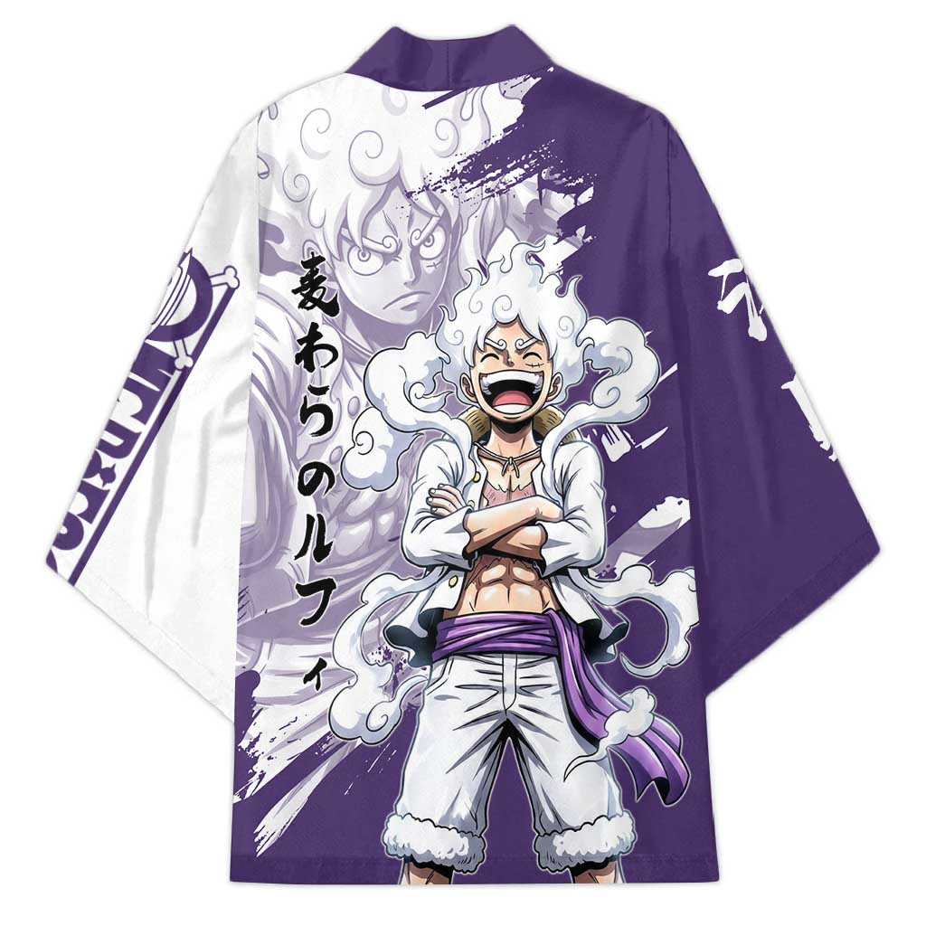 Luffy Gear 5 Anime Kimono One Piece Ink Splash Graphic