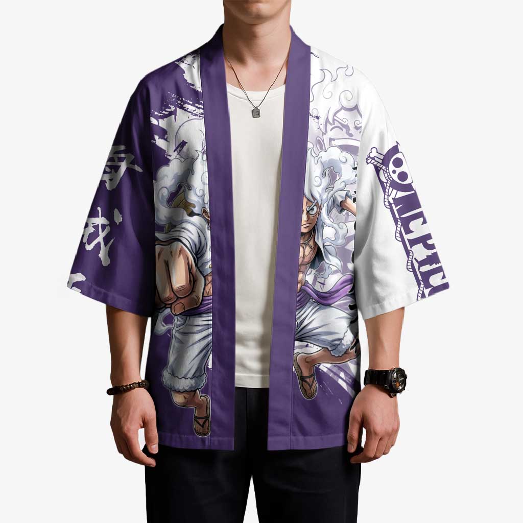 Luffy Gear 5 Anime Kimono One Piece Ink Splash Graphic