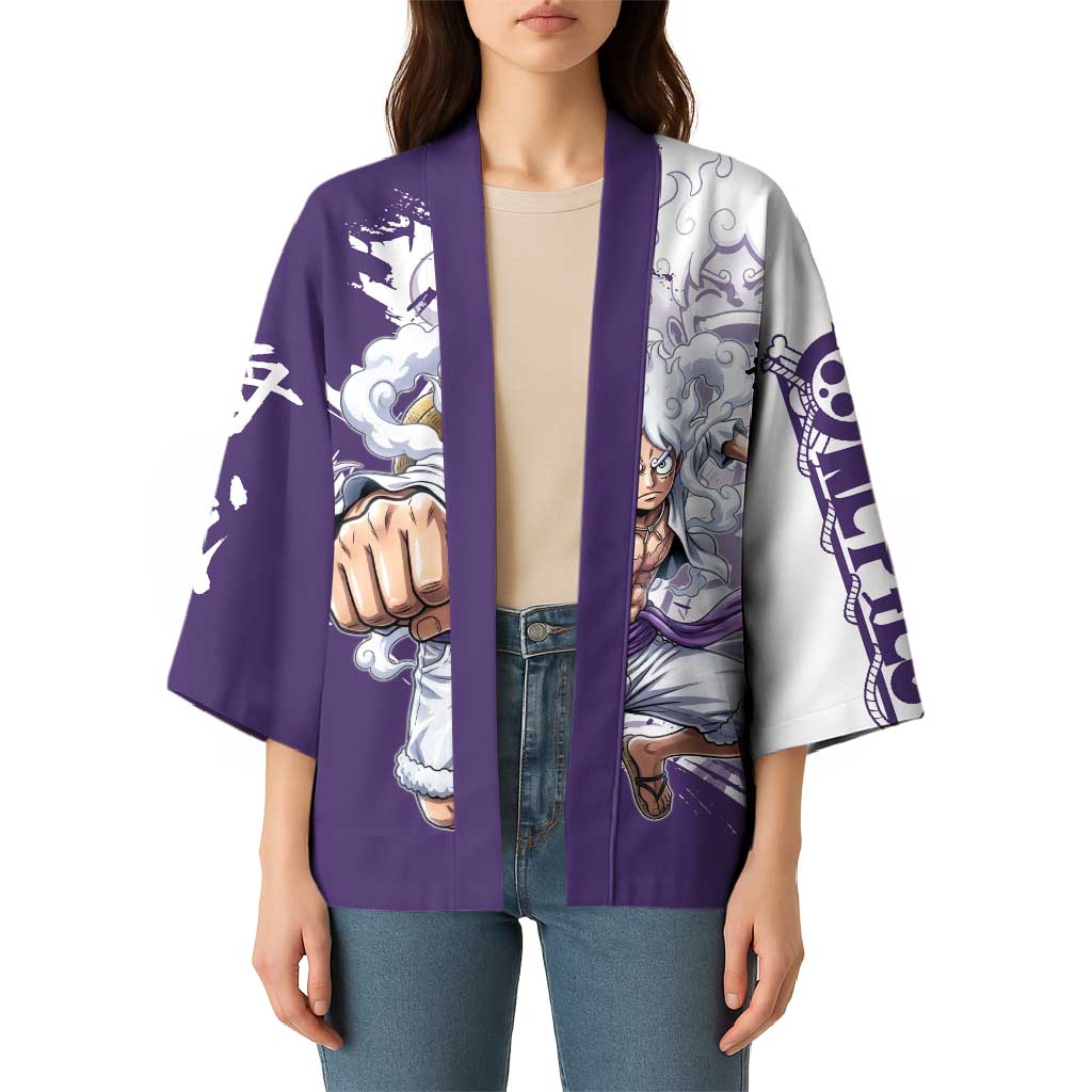Luffy Gear 5 Anime Kimono One Piece Ink Splash Graphic