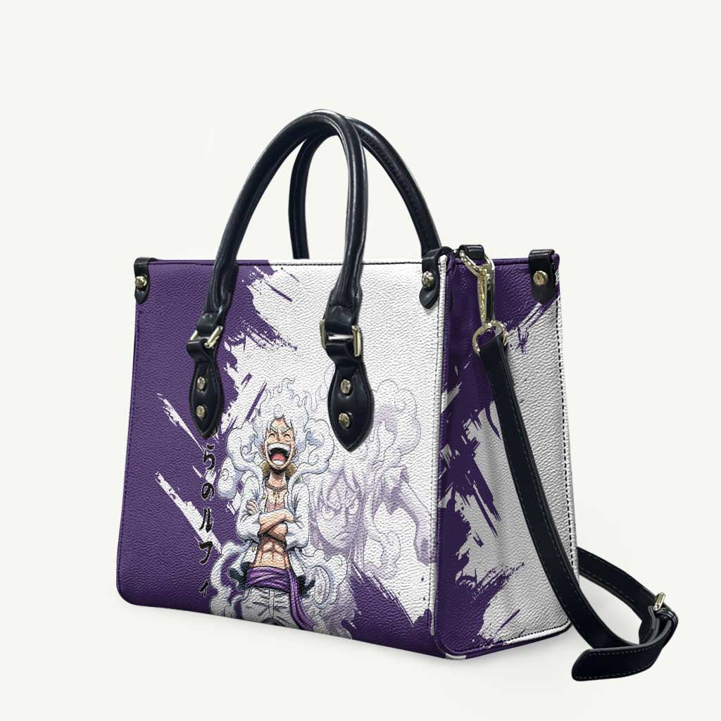 Luffy Gear 5 Anime Leather Bag One Piece Ink Splash Graphic