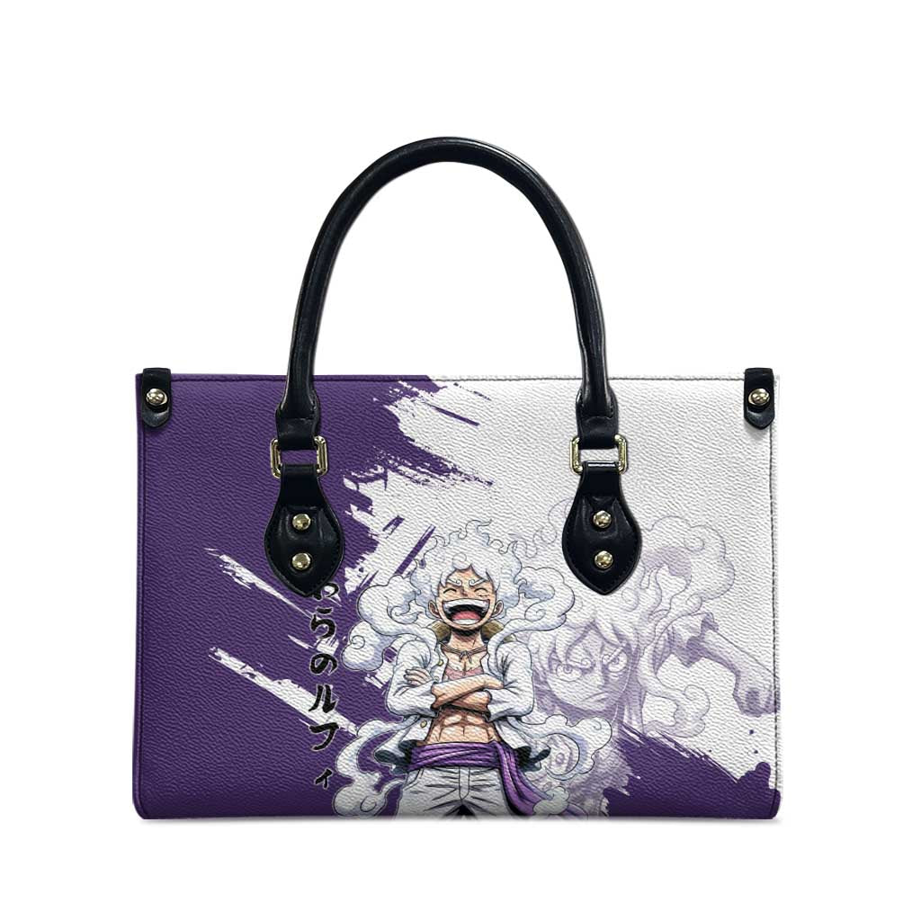 Luffy Gear 5 Anime Leather Bag One Piece Ink Splash Graphic
