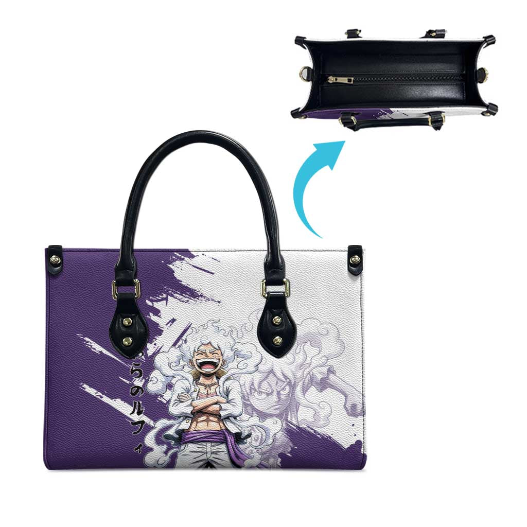 Luffy Gear 5 Anime Leather Bag One Piece Ink Splash Graphic