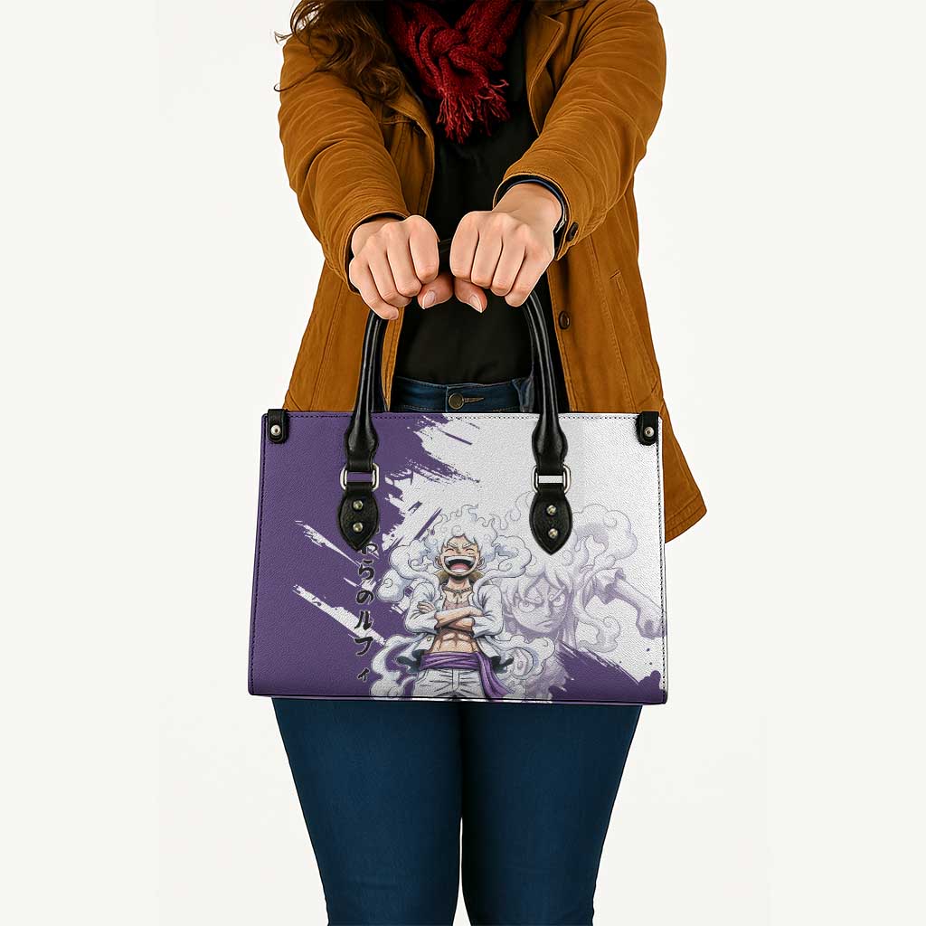 Luffy Gear 5 Anime Leather Bag One Piece Ink Splash Graphic