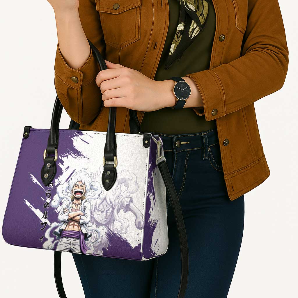 Luffy Gear 5 Anime Leather Bag One Piece Ink Splash Graphic