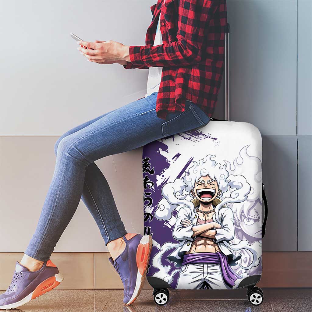 Luffy Gear 5 Anime Luggage Cover One Piece Ink Splash Graphic