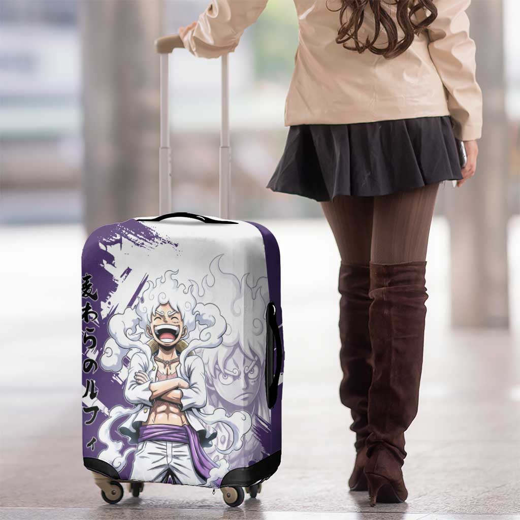 Luffy Gear 5 Anime Luggage Cover One Piece Ink Splash Graphic