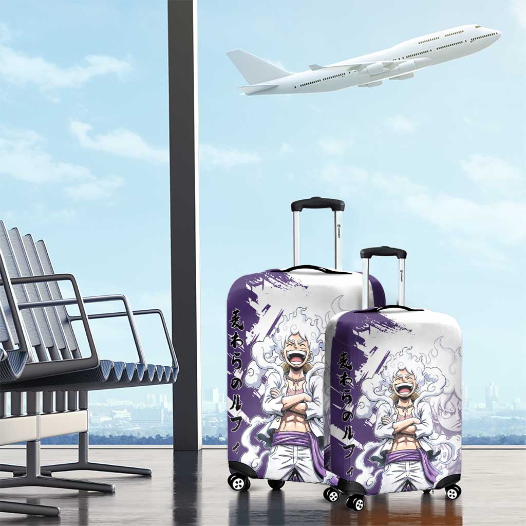 Luffy Gear 5 Anime Luggage Cover One Piece Ink Splash Graphic