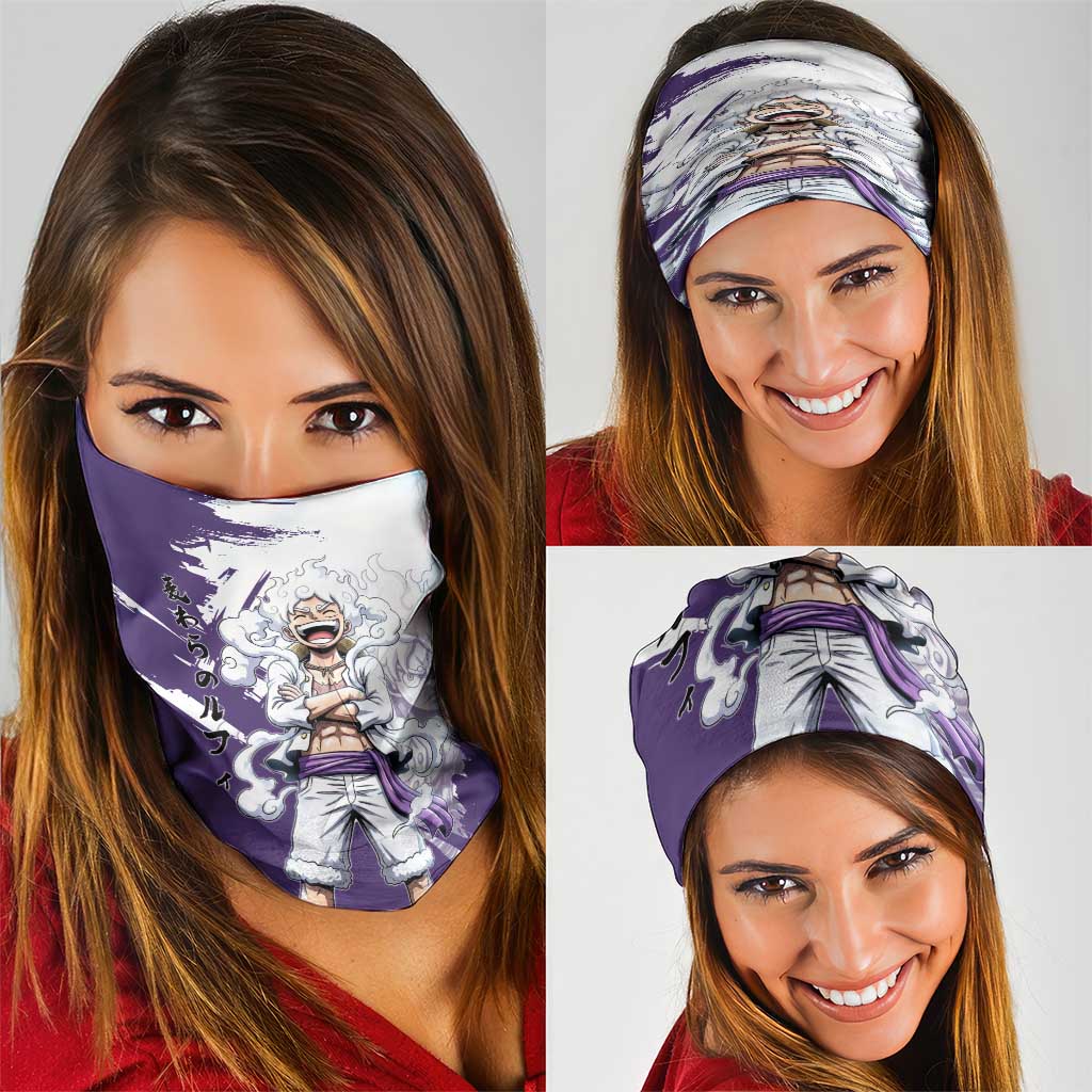 Luffy Gear 5 Anime Neck Gaiter One Piece Ink Splash Graphic