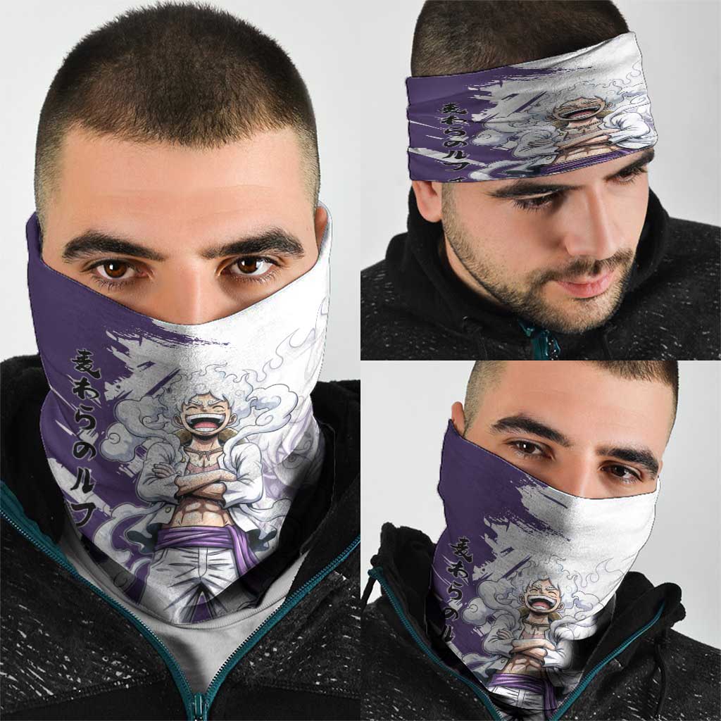 Luffy Gear 5 Anime Neck Gaiter One Piece Ink Splash Graphic