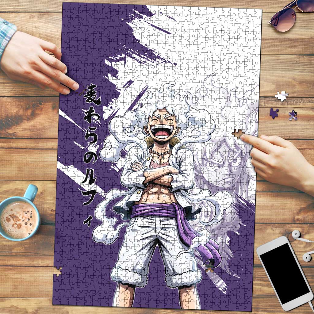 Luffy Gear 5 Anime Puzzle One Piece Ink Splash Graphic