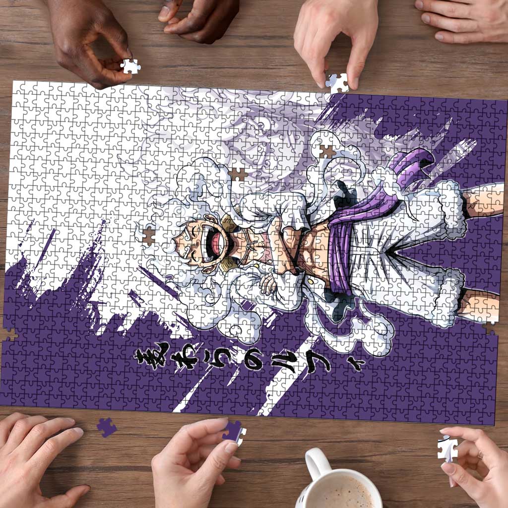 Luffy Gear 5 Anime Puzzle One Piece Ink Splash Graphic