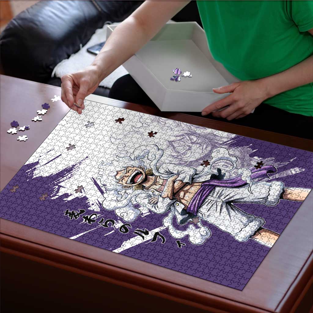 Luffy Gear 5 Anime Puzzle One Piece Ink Splash Graphic